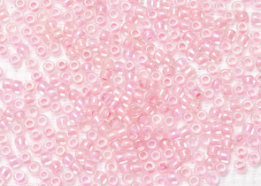 Бисер Япония круглый 11/0 10г 0191B хрусталь/ярко-розовый радужный, окрашенный изнутри