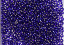 Бисер Чехия круглый 08/0 50 г 37100h прозрачный темно-синий с серебряным прокрасом квадратное отверстие